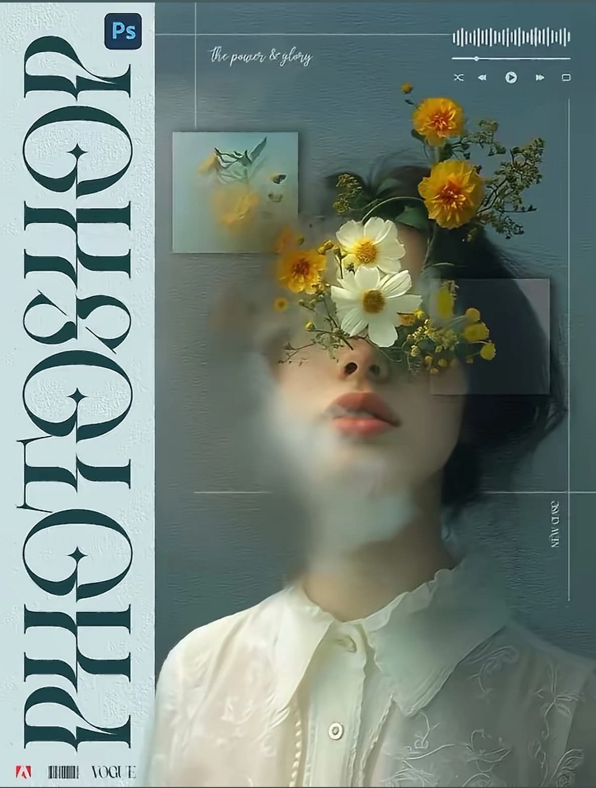 Phosis Ethereal Floral Portrait Poster